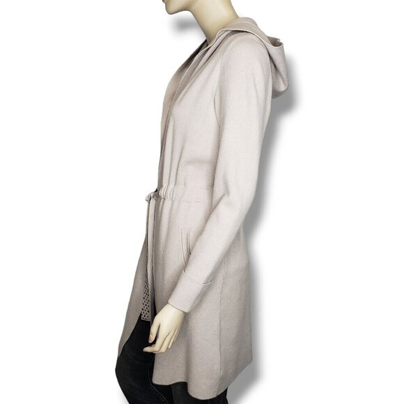 Joseph Ribkoff Hooded Cardigan Womens Small Cream Tie Waist Sweater - Picture 7 of 8